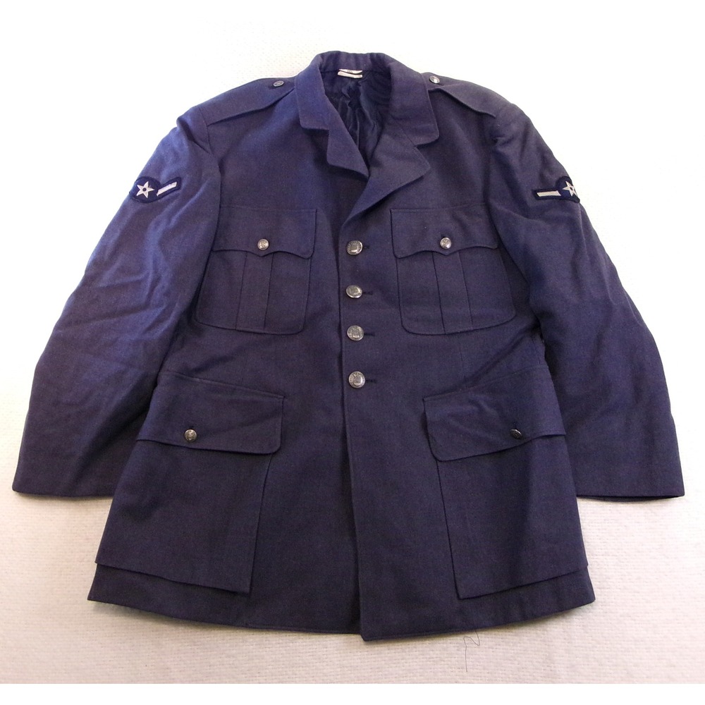 USAF Wool Serge 44S Dress Blue 1084 Coat Jacket Franklin Clothes DSA Vintage